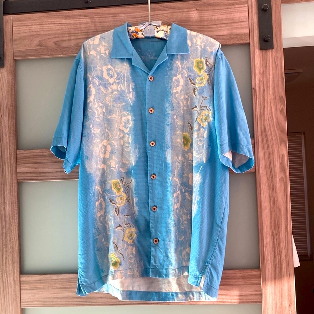 Tommy Bahama silk embroidered shirt